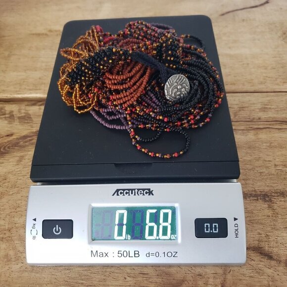 South African Hand Woven Hand Beaded Multistrand Chunky Beaded Twist Necklace - Picture 6 of 12